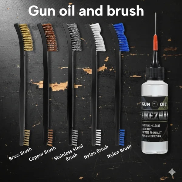 Cepillo de limpieza de pistola de doble punta, cepillo de alambre de latón y nailon, juego de limpiador Universal, suministros de caza, accesorios para pistola