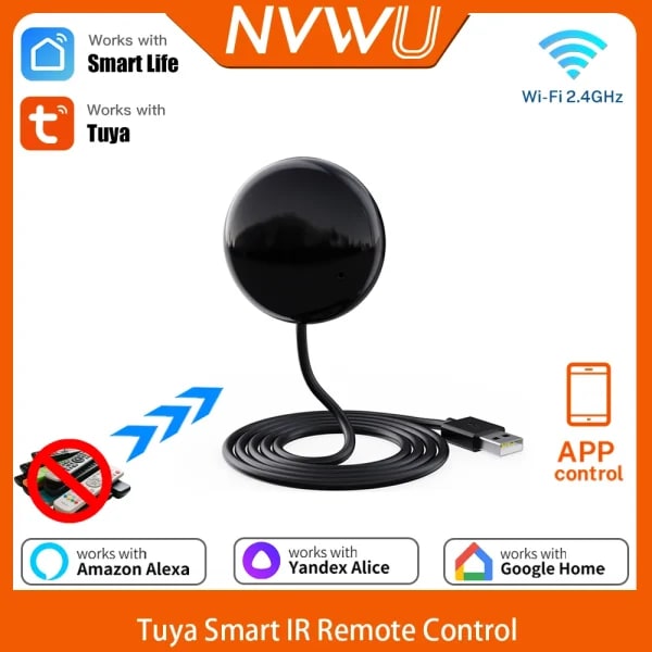 Control Remoto Universal Inteligente WiFi Tuya para TV/DVD, Compatible con Alexa, Google Home y Tuya Smart Life