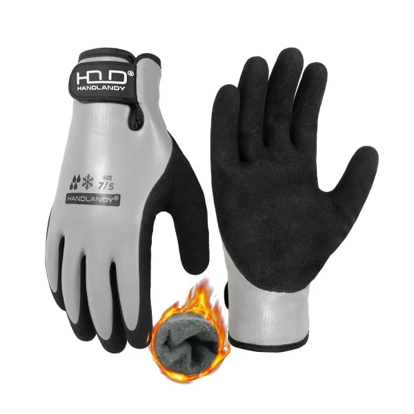 HANDLANDY Guantes Térmicos de Invierno,Guantes de Trabajo de Invierno,Guantes de Trabajo Impermeables,Guantes de Trabajo con Agarre Antideslizante