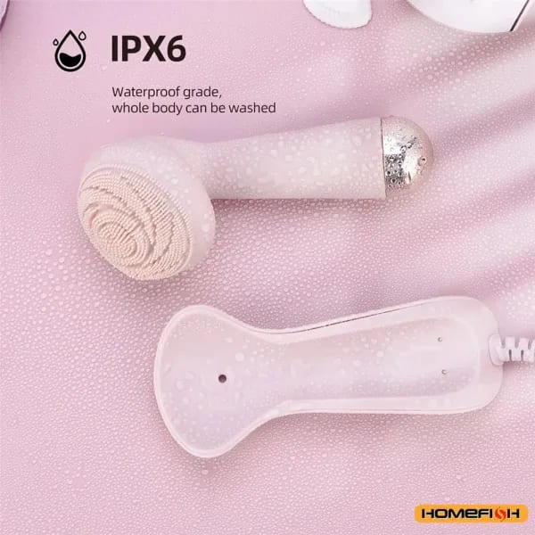 Cepillo de limpieza facial eléctrico recargable de silicona: herramienta de masaje vibratorio impermeable para una limpieza profunda de poros