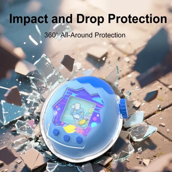 Para Tamagotchi Paradise funda protectora transparente con cordón resistente a los arañazos carcasa dura de PC cobertura completa cubierta transparente