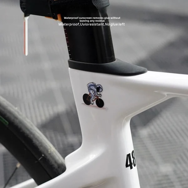 Nuevas Pegatinas de Ciclismo de Astronauta para Cuadro de Bicicleta, Tubo Superior, Pegatinas de Ciclismo Impermeables para Bricolaje, Pegatinas para Cuadros de Bicicletas de Montaña y Carretera