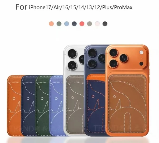 Tarjetero de cuero, bolso magnético, funda magnética para teléfono, bolsa de identificación, accesorios NFC, bolsa de almacenamiento para tarjetas de identificación, bolsa para tarjetas de teléfono