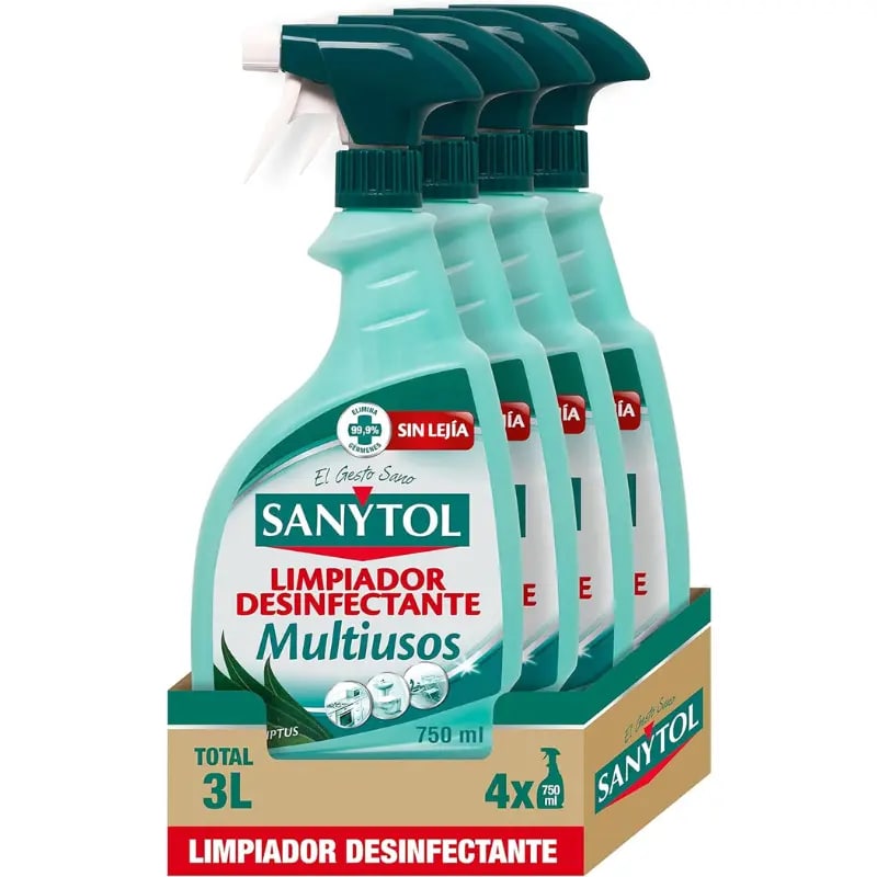 x8 Limpiador Sanytol multiusos y baño 750 ml