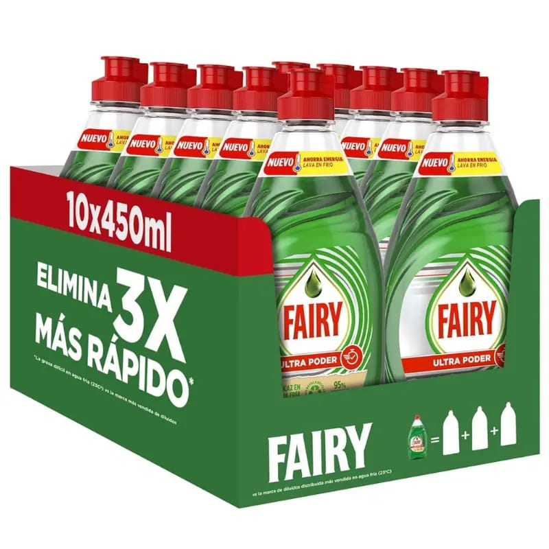 Pack x3 Fairy Ultra Poder de 900 ml