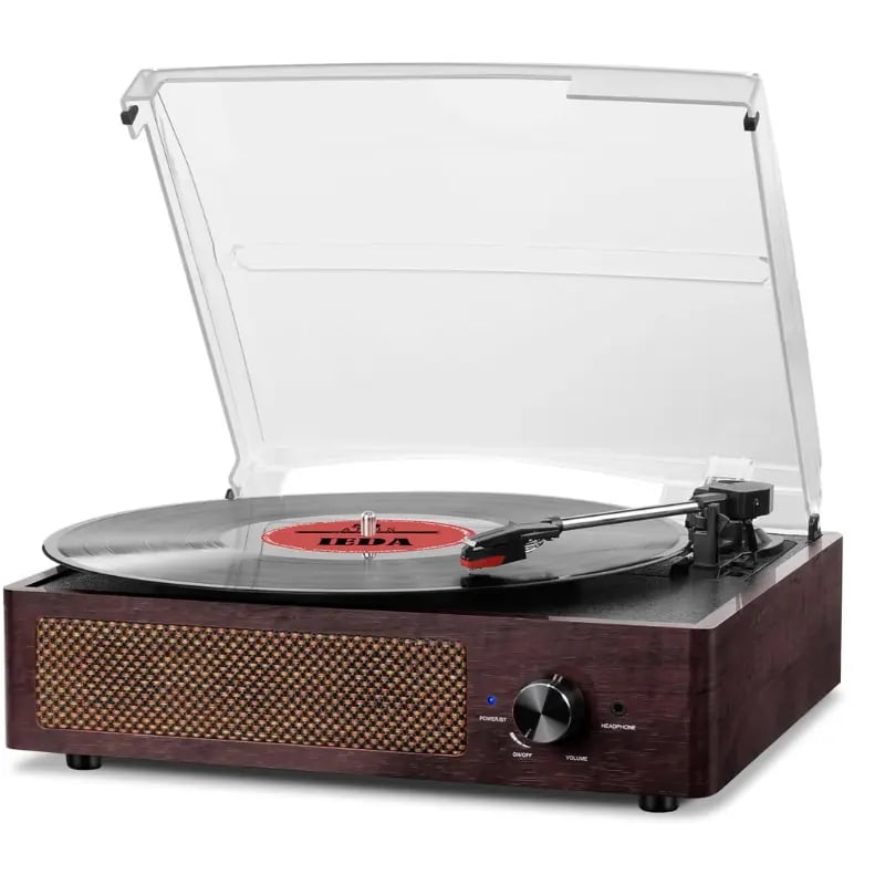 Tocadiscos vintage con bluetooth y altavoces