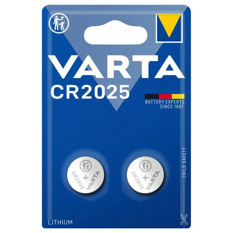 Pack x2 Pilas de botón Varta CR2025 3V