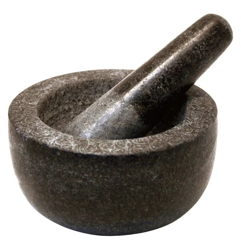 Mortero macizo de granito Jade Temple con maja