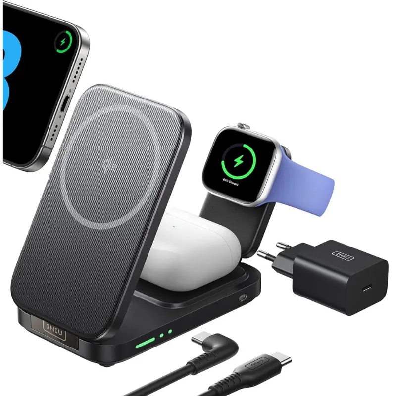 Base de carga rápida inalámbrica 3 en 1 Qi2 15W [CUPÓN DESCUENTO]