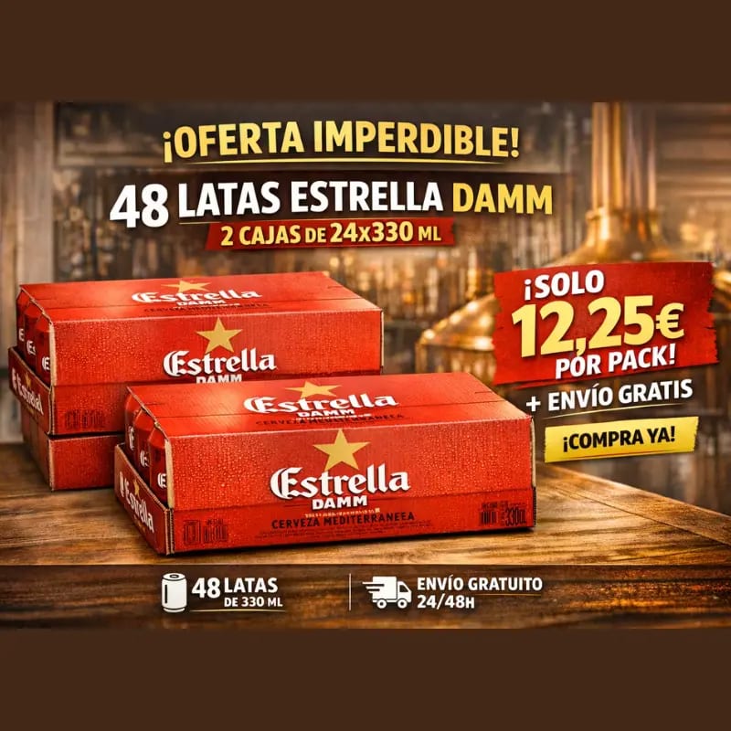 Pack x48 cervezas Estrella Damm 33cl [OFERTA]