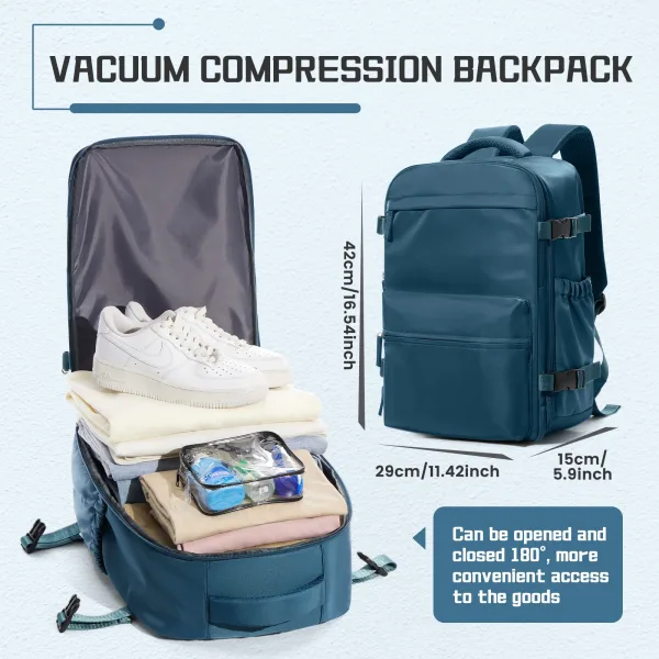 Mochila de viaje al vacío para hombre, mochila para ordenador portátil de 15,6 pulgadas, mochila de compresión de aire, mochila escolar expandible para mujer, mochilas para exteriores