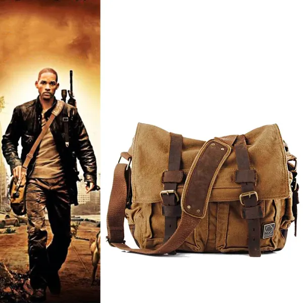 2025 bolso de mensajero de lona de cuero Vintage a la moda para hombre y mujer, bolso cruzado de lona de algodón, bolso de hombro para hombre, bolso informal con eslinga