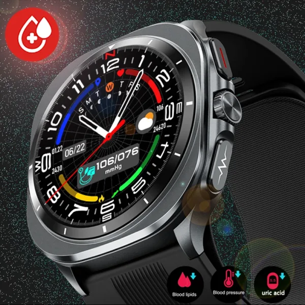 2025 nueva pista de salud Smartwatch bomba de aire Airbag verdadera presión arterial medida de salud reloj inteligente hombres mujeres oxígeno en sangre llamada BT