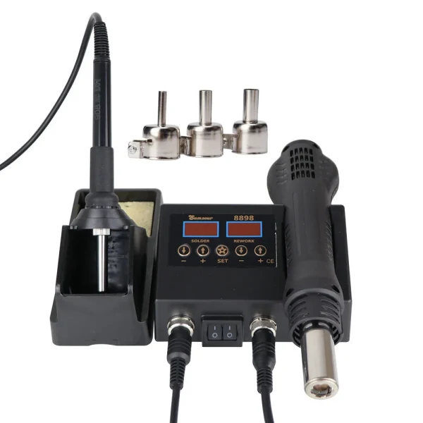 Estación de soldadura Digital con temperatura ajustable 2 en 1, soldador SMD, pistola de calor de aire caliente, retrabajo de soldadura para herramientas de reparación PCB IC
