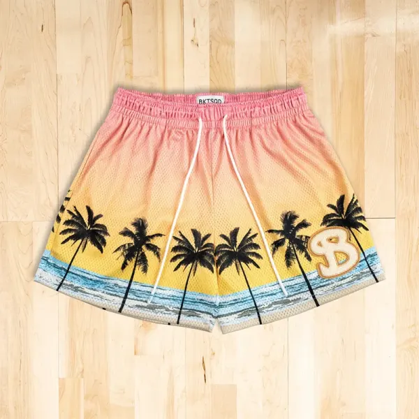 BKTSQD, pantalones cortos deportivos de entrenamiento para hombre, pantalones cortos de malla de secado rápido hasta la rodilla para baloncesto, correr, playa