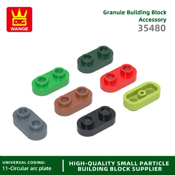 Wange 370 unids/lote 35480 redondo 1x2 perno abierto círculo corto con 2 agujeros bloque accesorios de Color Moc compatibles con juguetes DIY de ladrillo