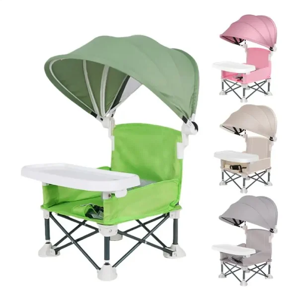 Asiento elevador de silla alta, silla alta portátil para viaje, Material de tela, asiento elevador plegable para comidas familiares, pícnic al aire libre
