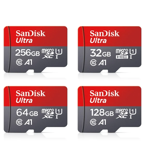 Sandisk-tarjeta de memoria micro sd Clase 10 para teléfono móvil, dispositivo de almacenamiento flash de 256GB, 128GB, 64GB, 32GB, Clase 10, para Smartphone y PC