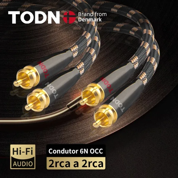 TODN rca cable 6N occ hifi 2rca a 2rca cables de audio de alta gama para amplificador DAC DAP macho a macho TV mezclador estéreo de coche