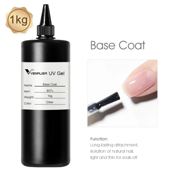 # 808 capa superior de Gel UV de alta calidad con capa Base de capa adhesiva Primer 1000ml 1 galón esmalte de uñas de Gel de gran volumen para decoración de uñas