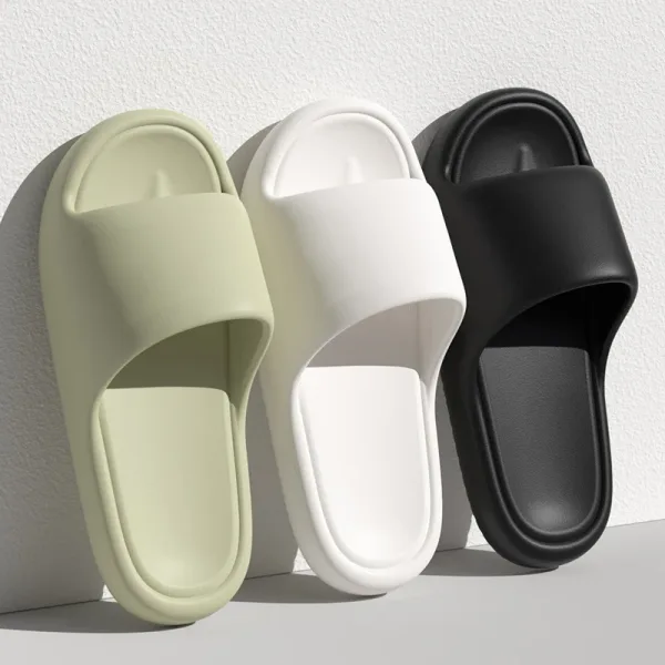 Lucyever 2024, zapatillas de suela blanda Eva para mujer, Zapatillas de casa ligeras antideslizantes, chanclas de playa con plataforma gruesa de verano para mujer