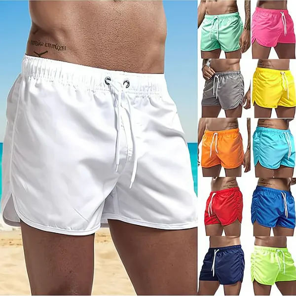 Bañadores para hombre, pantalones cortos de baño, pantalones cortos de secado rápido, traje de baño para nadar, surfear, playa, deportes acuáticos, verano, 13 colores, S-3XL