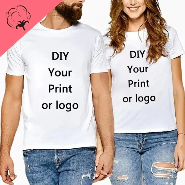 Camiseta de ocio con estampado personalizado de algodón 100%, camiseta DIY con tu foto o Logo, camisetas personalizadas a la moda para hombre