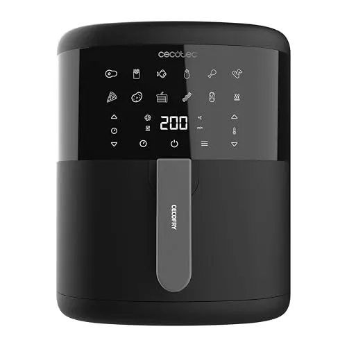 Cecotec Freidora de Aire sin Aceite de 6 L Air Fryer Cecofry Bombastik 6000. 1700 W, Tecnología PerfectCook, Temperatura y Tiempo Regulables, Control Táctil, 12 Modos, Temporizador
