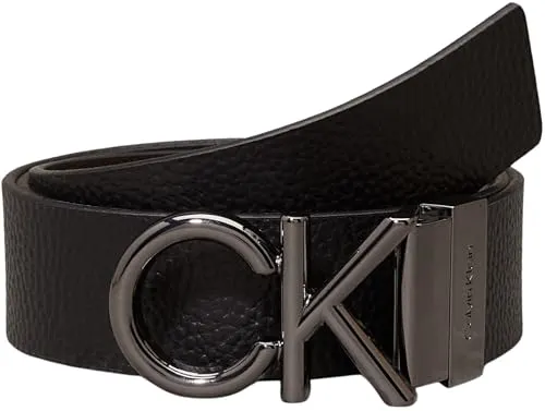 Calvin Klein Hombre Cinturón Metal Bombe 3,5 Cm Cinturón de Piel, Marrón (Black/Brown), 135 Cm