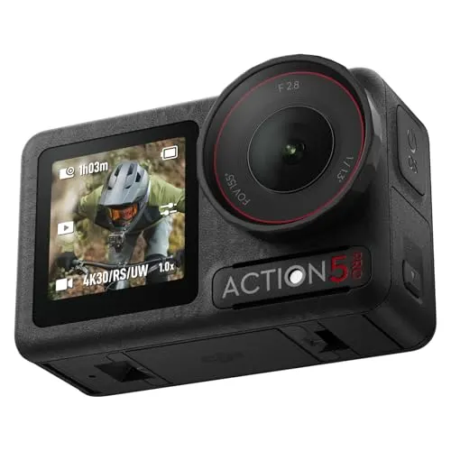 DJI Pack Estándar Osmo Action 5 Pro, cámara Sumergible, Sensor 1/1.3", vídeo 4K/120 fps, Seguimiento de Objetivos, estabilización, 2 Pantallas táctiles OLED, cámara de acción 4K para Deportes y Vlogs