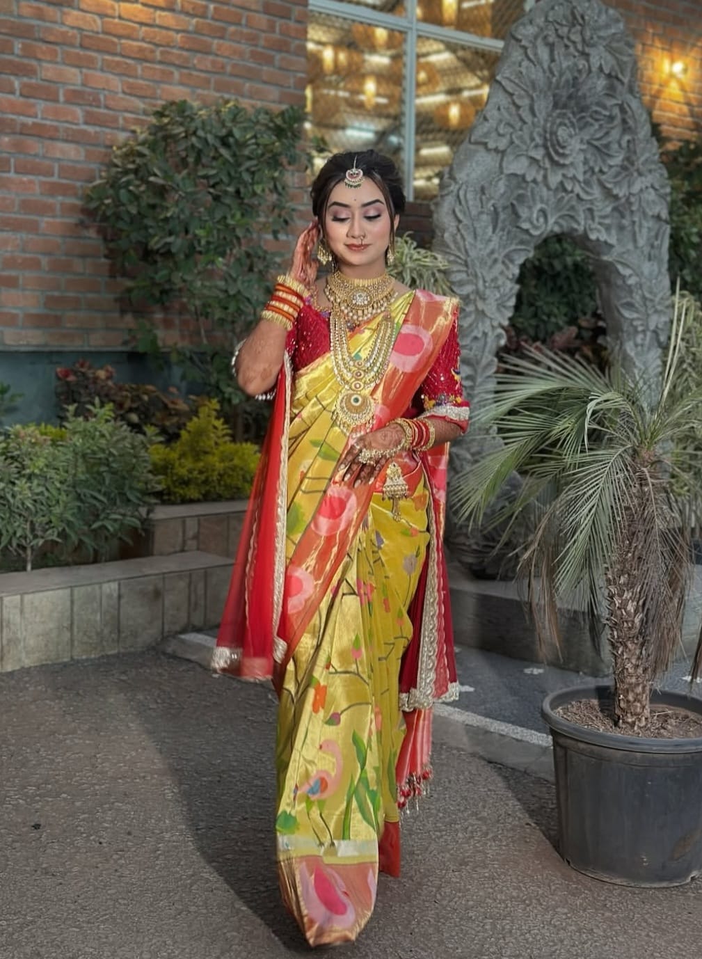 Yellow Organza Saree