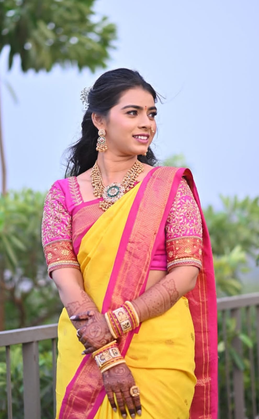 Royal Yellow Kanchipuram Saree - Full View 2
