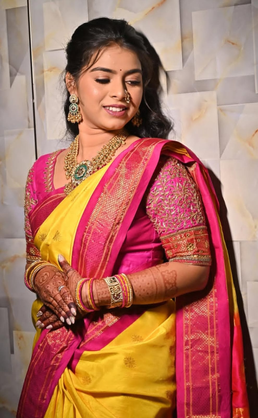 Royal Yellow Kanchipuram Saree - Full View 3