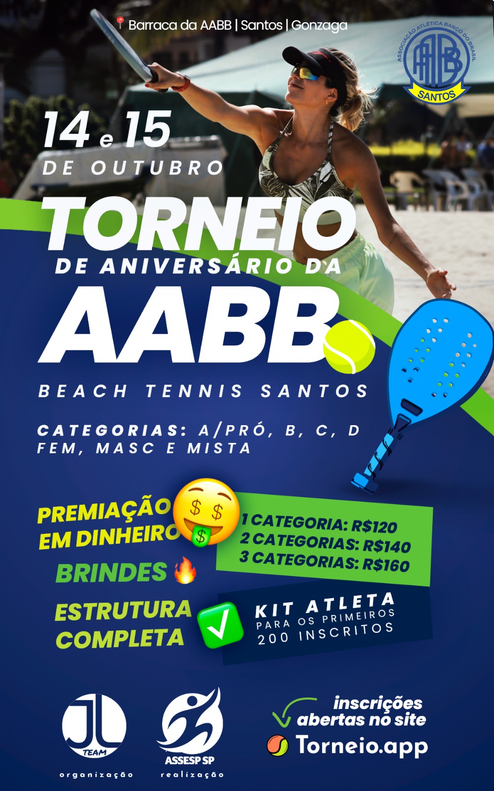 Informações do Torneio OPEN CENTER SPORT AABB PROMISSÃO DE BEACH TENNIS -  LetzPlay