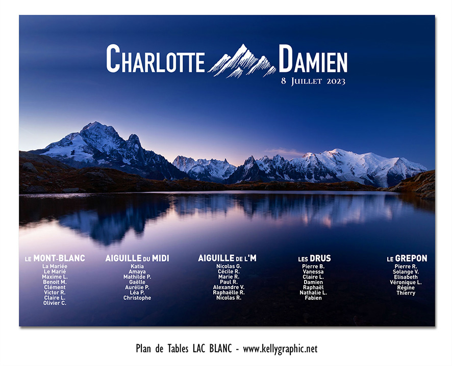 Plan de Table Mariage Lac Blanc Alpes Plan de Table Mariage Lac Blanc Alpes