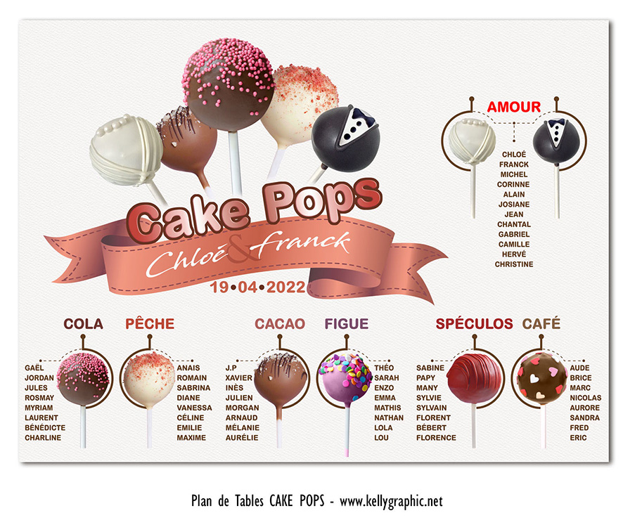 Plan de table mariage pop cake sucettes colorées saveurs café spéculoos cacao figue pâtisseries Plan de table mariage pop cake sucettes colorées saveurs café spéculoos cacao figue pâtisseries