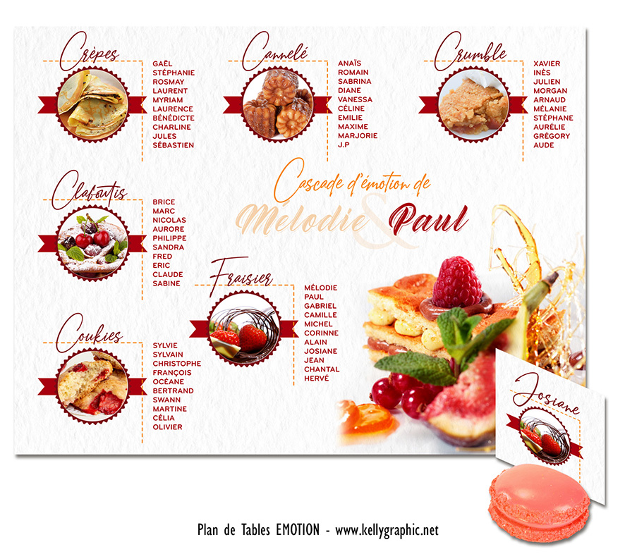 plan de table mariage pâtisseries crumble cannelé clafoutis fraisier gourmand personnalisé plan de table mariage pâtisseries crumble cannelé clafoutis fraisier gourmand personnalisé