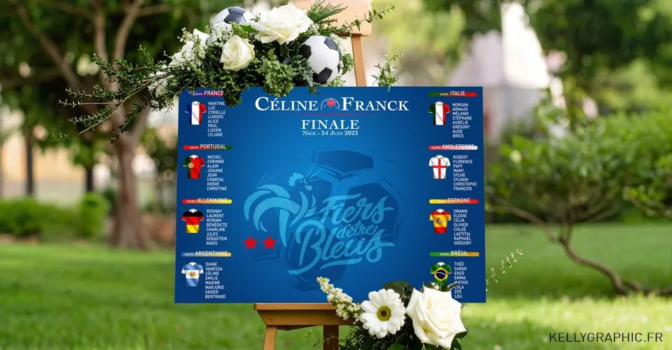 Plan de table mariage Mariage Foot