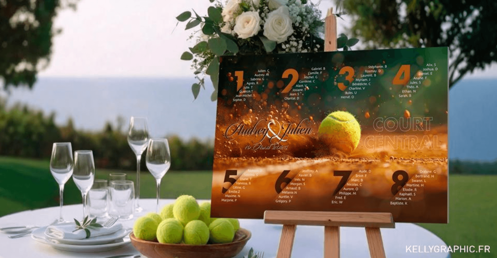 Plan de Table mariage sport Tennis