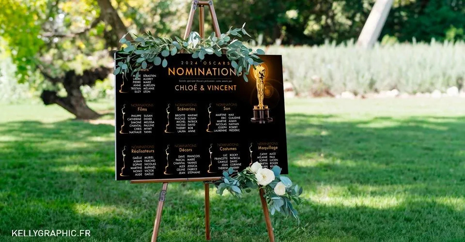 Plan de Table mariage films cinéma oscars