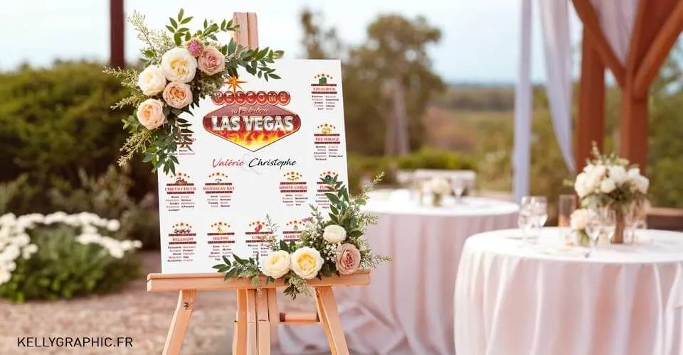 Plan de Table mariage Casino, Jeux de Hasard et Las Vegas