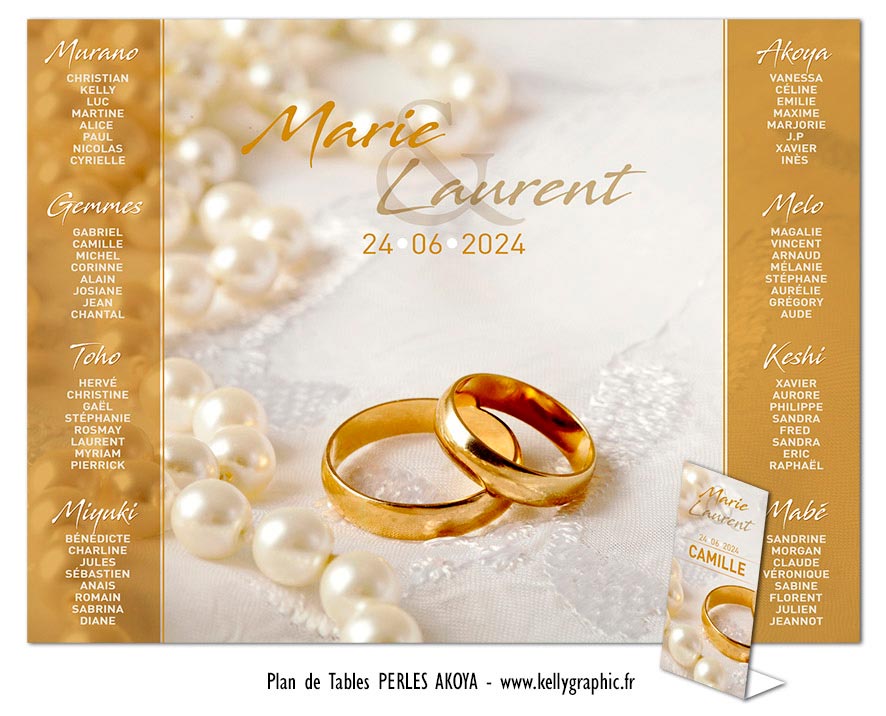 Plan de table anniversaire mariage 30 ans noces de perle — KellyGraphic