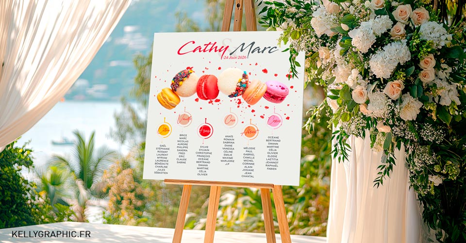 Plan de table mariage Pâtisseries et Cupcakes Plan de table mariage Pâtisseries et Cupcakes