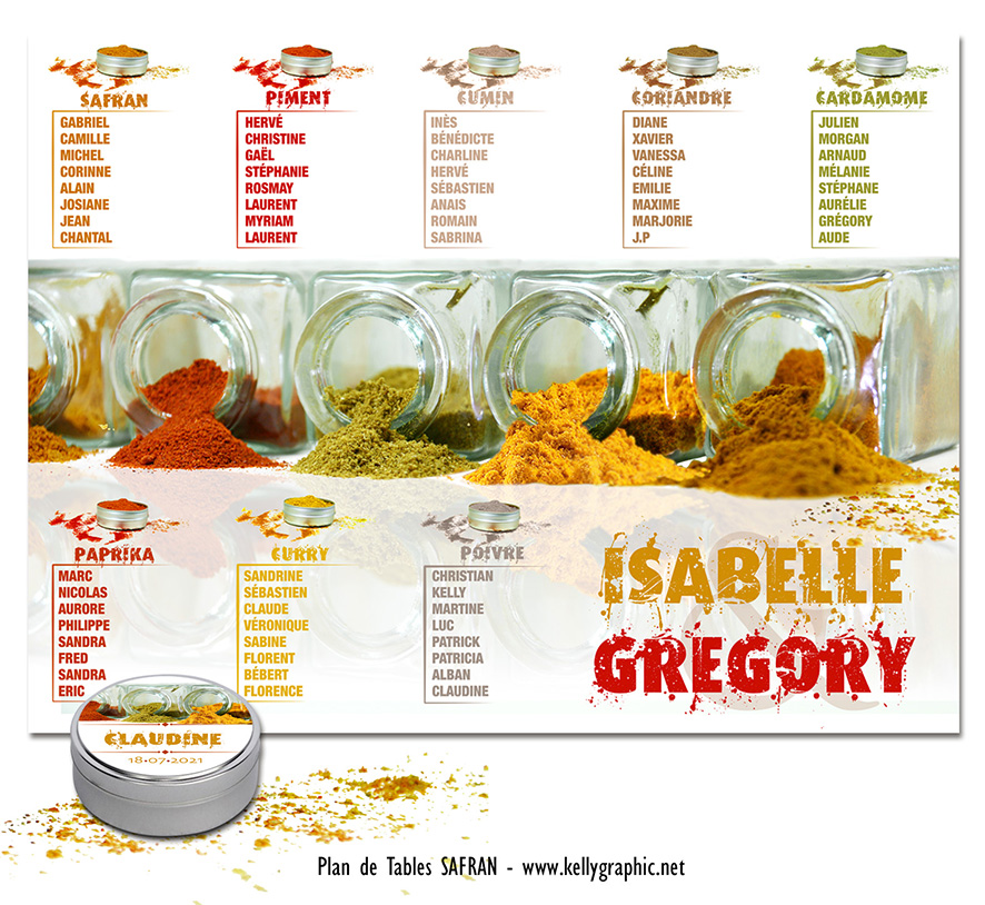 plan de table mariage safran épices monde cumin piment coriandre cardamome paprika curry poivre original plan de table mariage safran épices monde cumin piment coriandre cardamome paprika curry poivre original