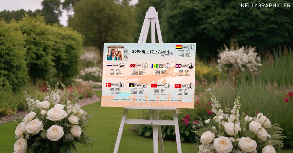 Plan de table mariage Passeport et Visas Avions Voyage