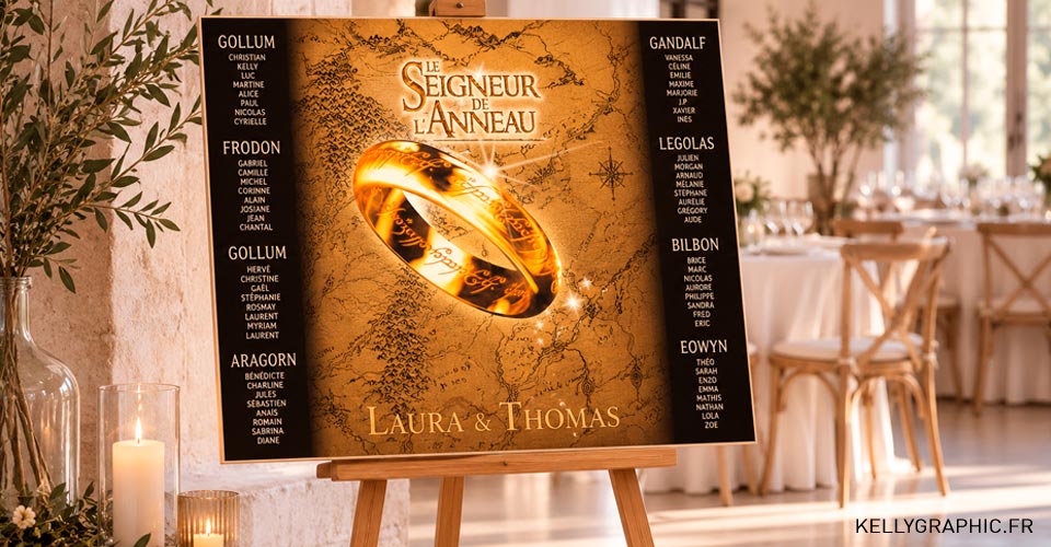 Plan de table mariage films et sagas Harry Potter Star Wars Seigneur des Anneaux Mission Impossible Plan de table mariage films et sagas Harry Potter Star Wars Seigneur des Anneaux Mission Impossible