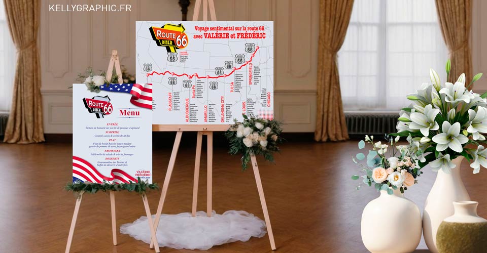 Plan de table mariage Etats-Unis (USA) Plan de table mariage Etats-Unis USA thème New York Manhattan Subway Route 66