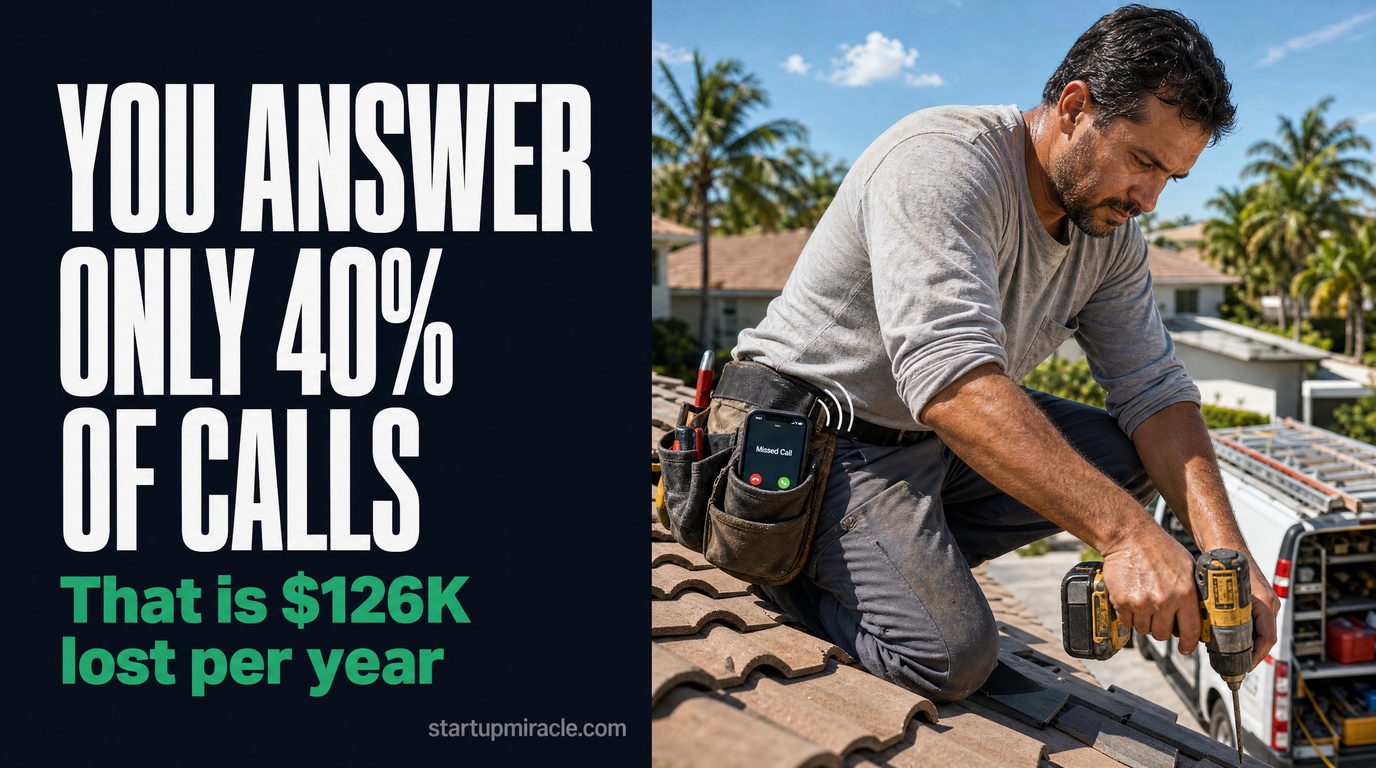South Florida Contractors Answer Only 40% of Calls — That's $126K/Year in Lost Revenue