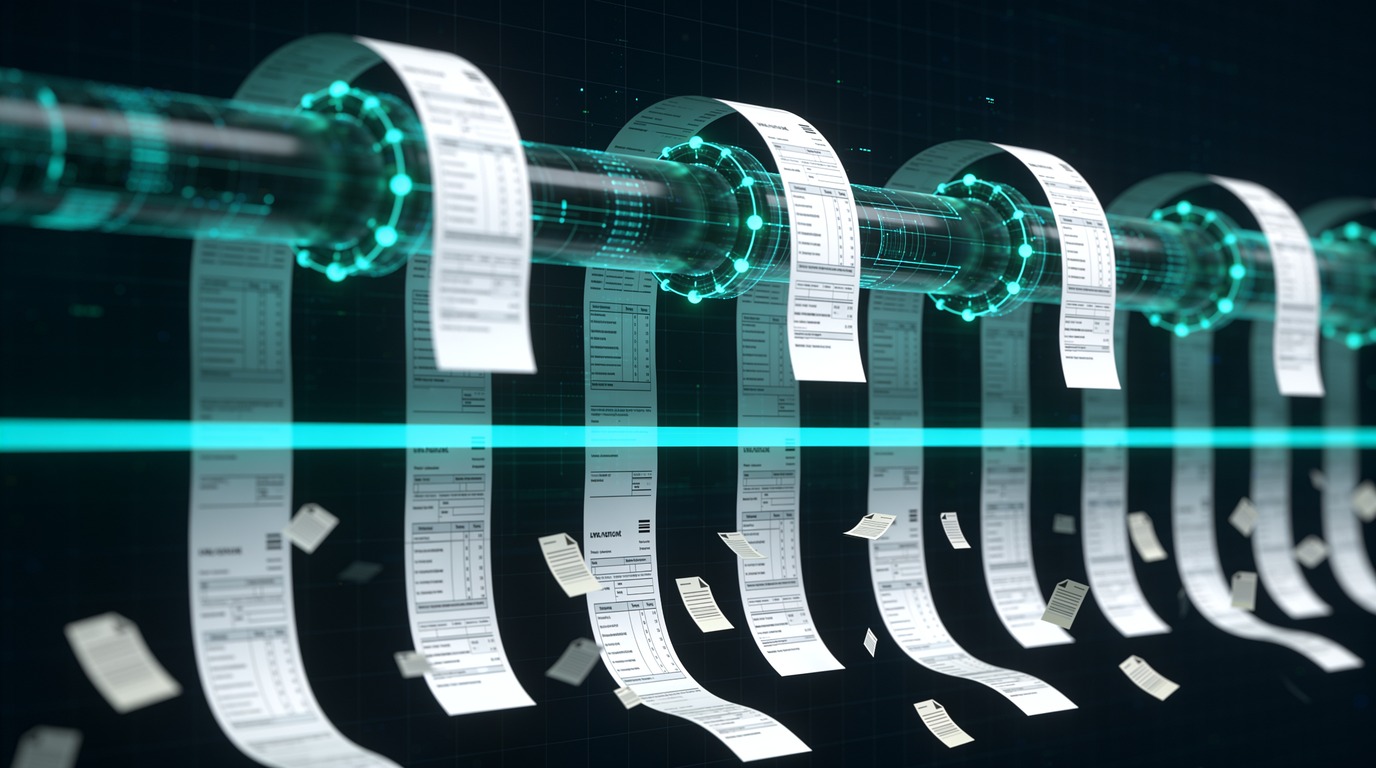 Abstract data visualization representing financial pipeline automation