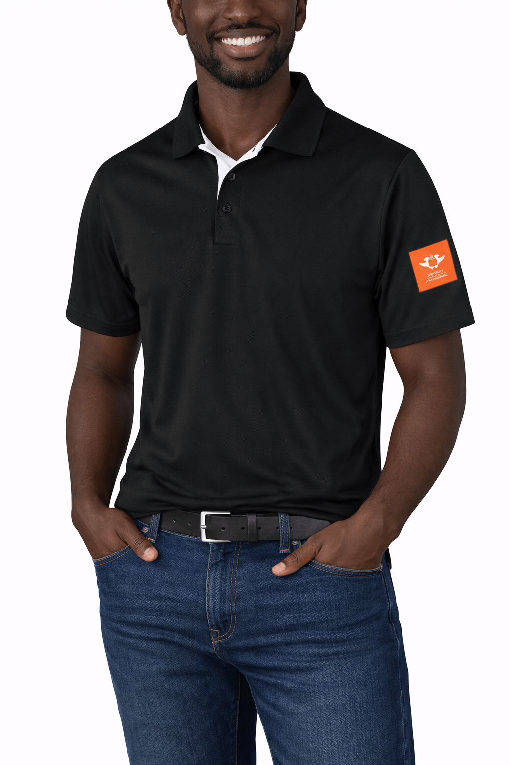 UJ MENS TOURNAMENT SLEEVE GOLF SHIRT - BLACK - default